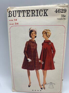 Butterick Misses Dress Sewing Pattern Size 14 4629
